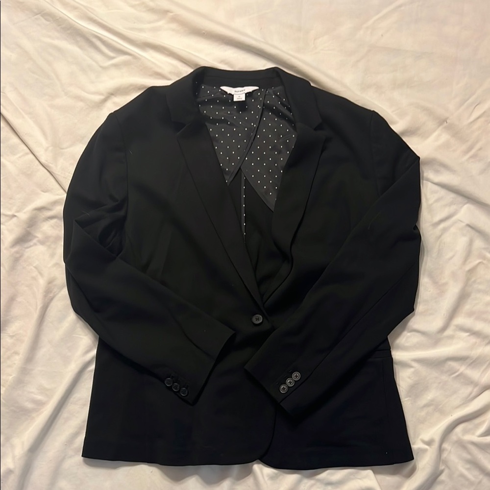 Black Blazer with Polka Dot Lining
